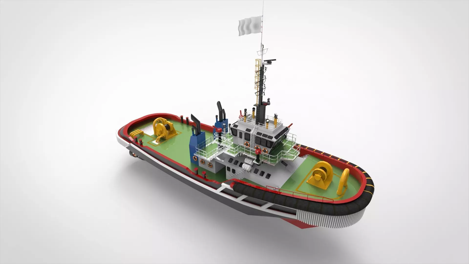Tugboat tug boat 3D model_0