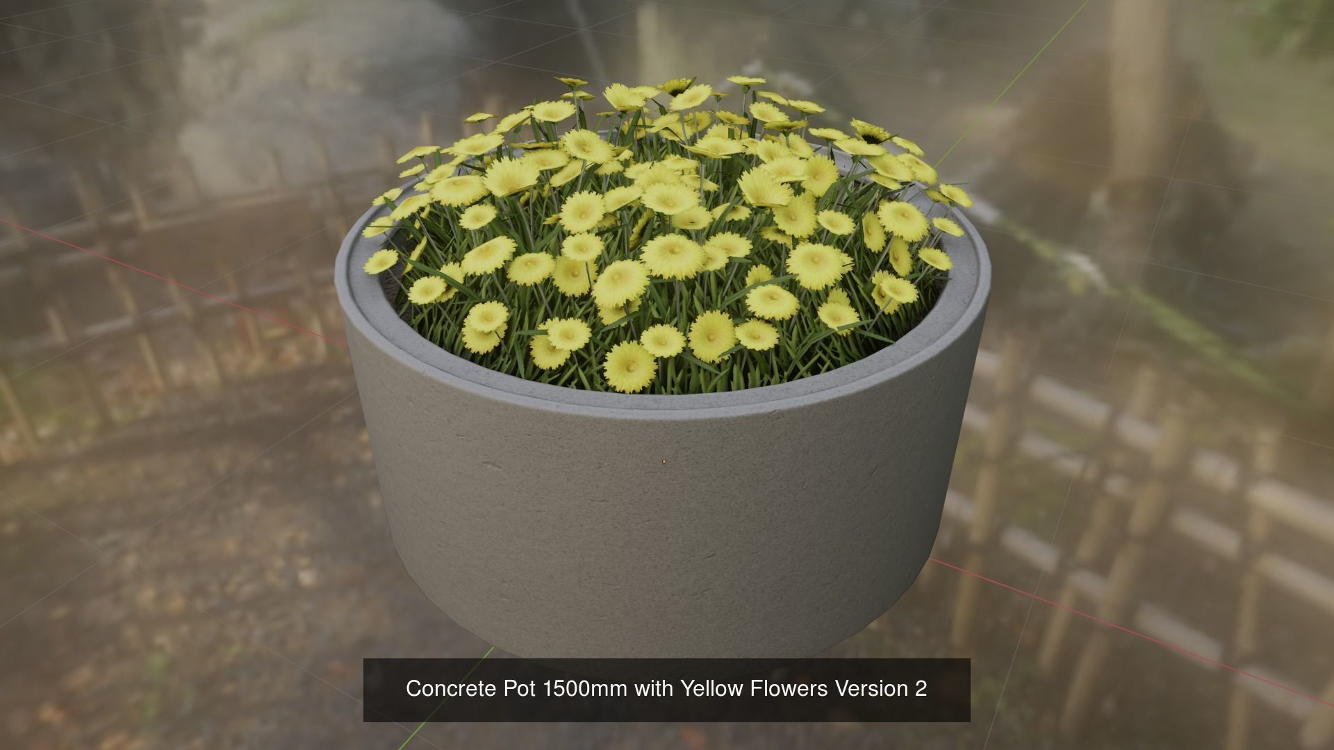 All Concrete Pots with all Flowers  3D Model Collection_79