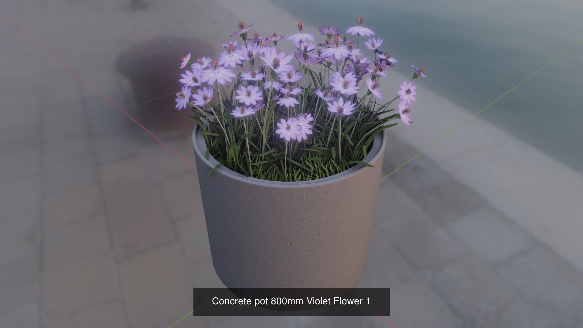 All Concrete Pots with all Flowers  3D Model Collection_67