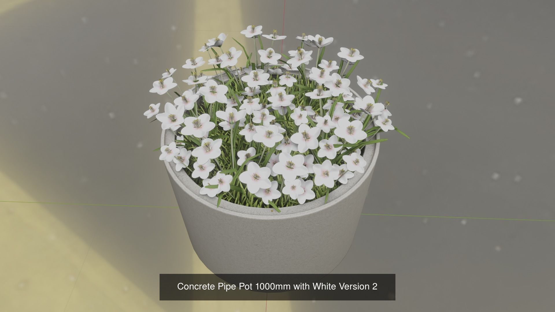All Concrete Pots with all Flowers  3D Model Collection_75