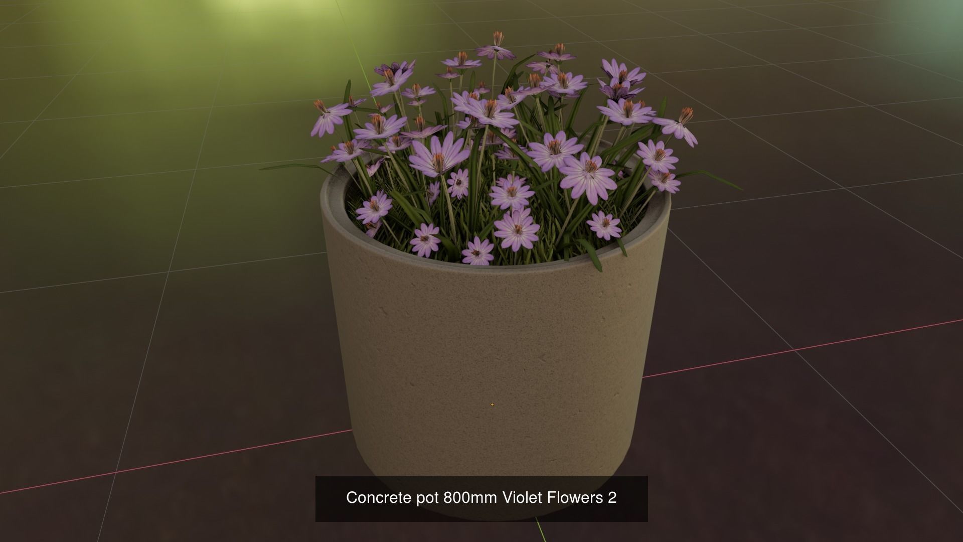 All Concrete Pots with all Flowers  3D Model Collection_66