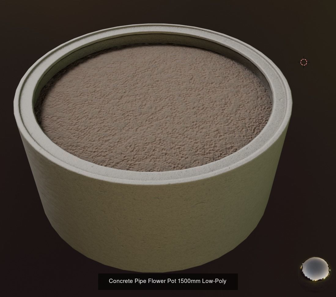 All Concrete Pots with all Flowers  3D Model Collection_48