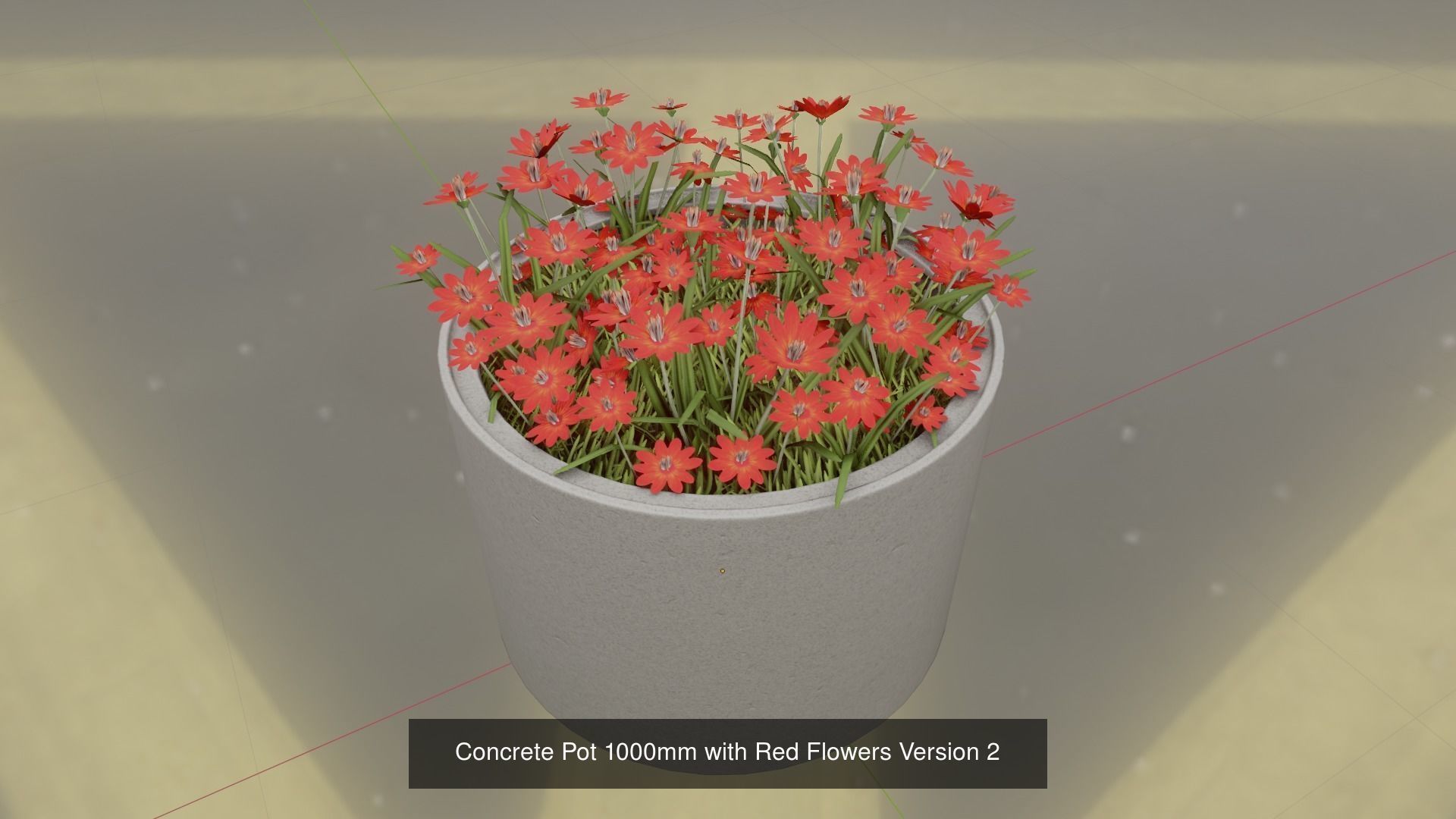 All Concrete Pots with all Flowers  3D Model Collection_43