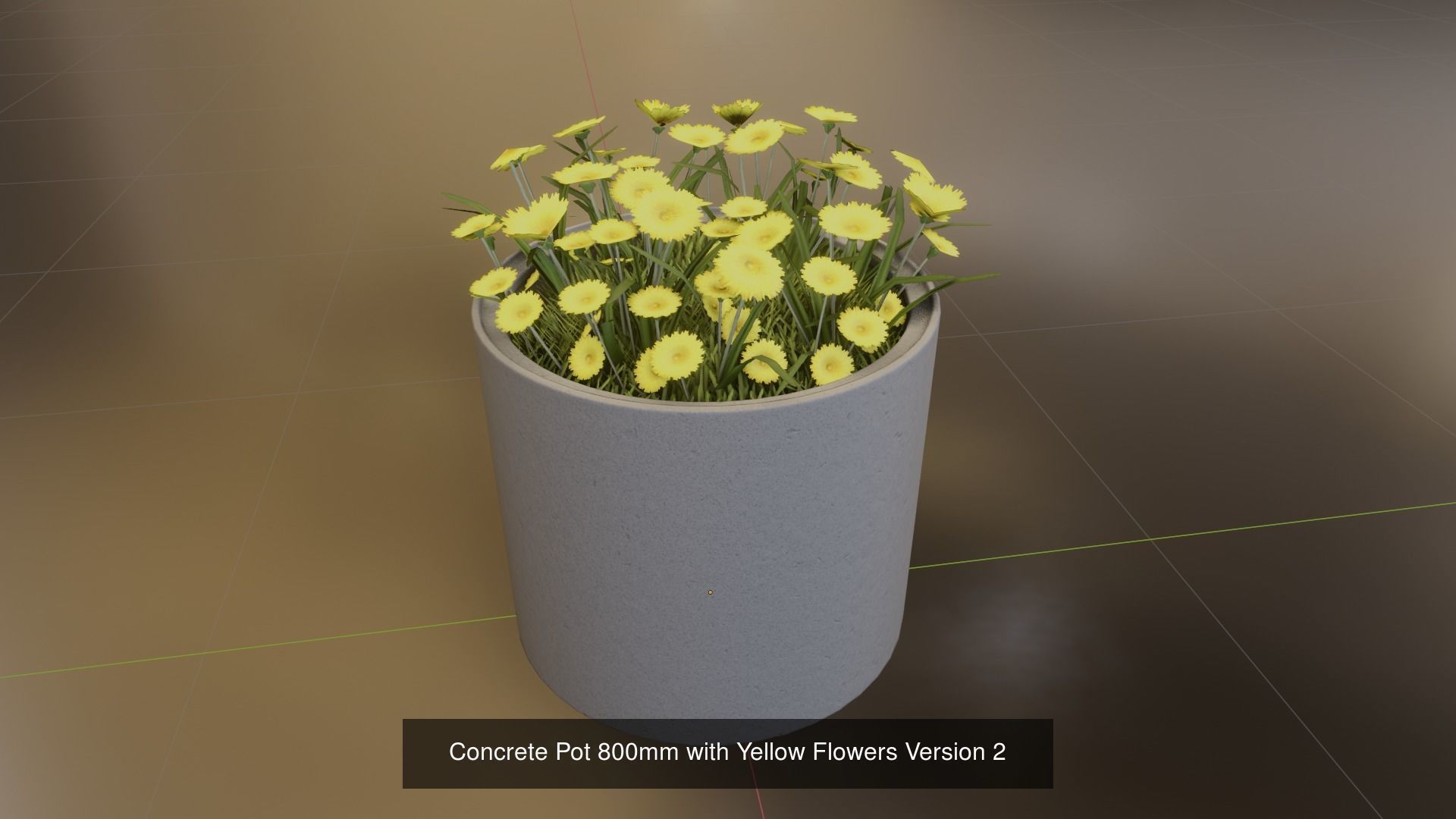 All Concrete Pots with all Flowers  3D Model Collection_77
