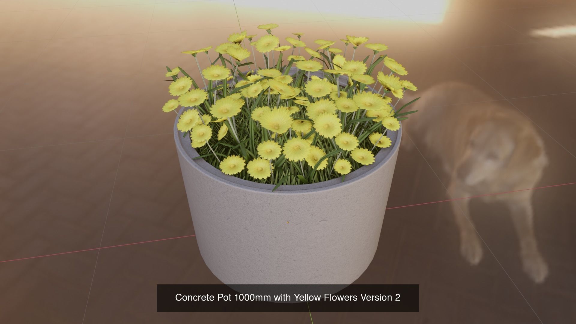 All Concrete Pots with all Flowers  3D Model Collection_81