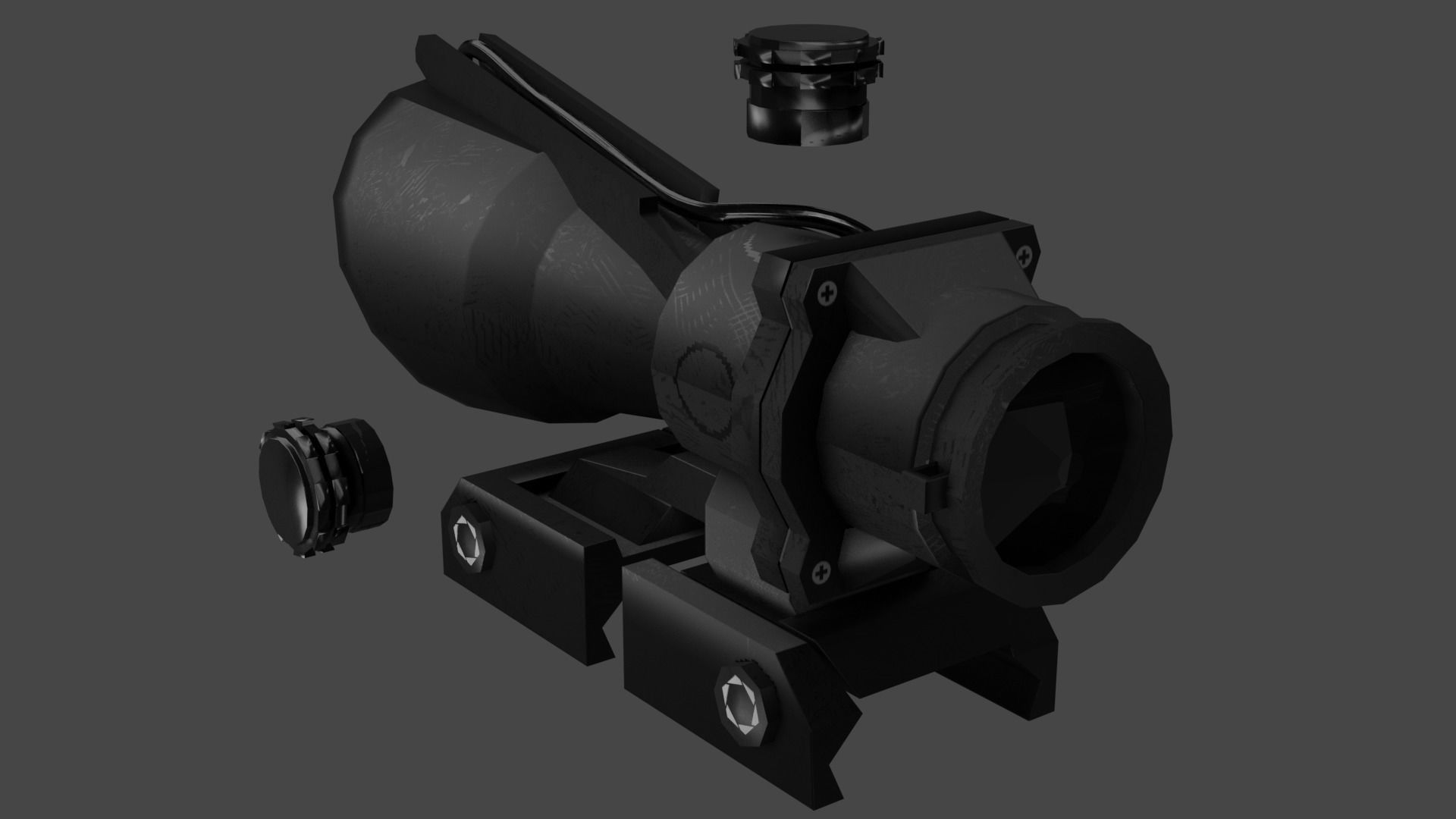 4x Scope Low-poly 3D model_3