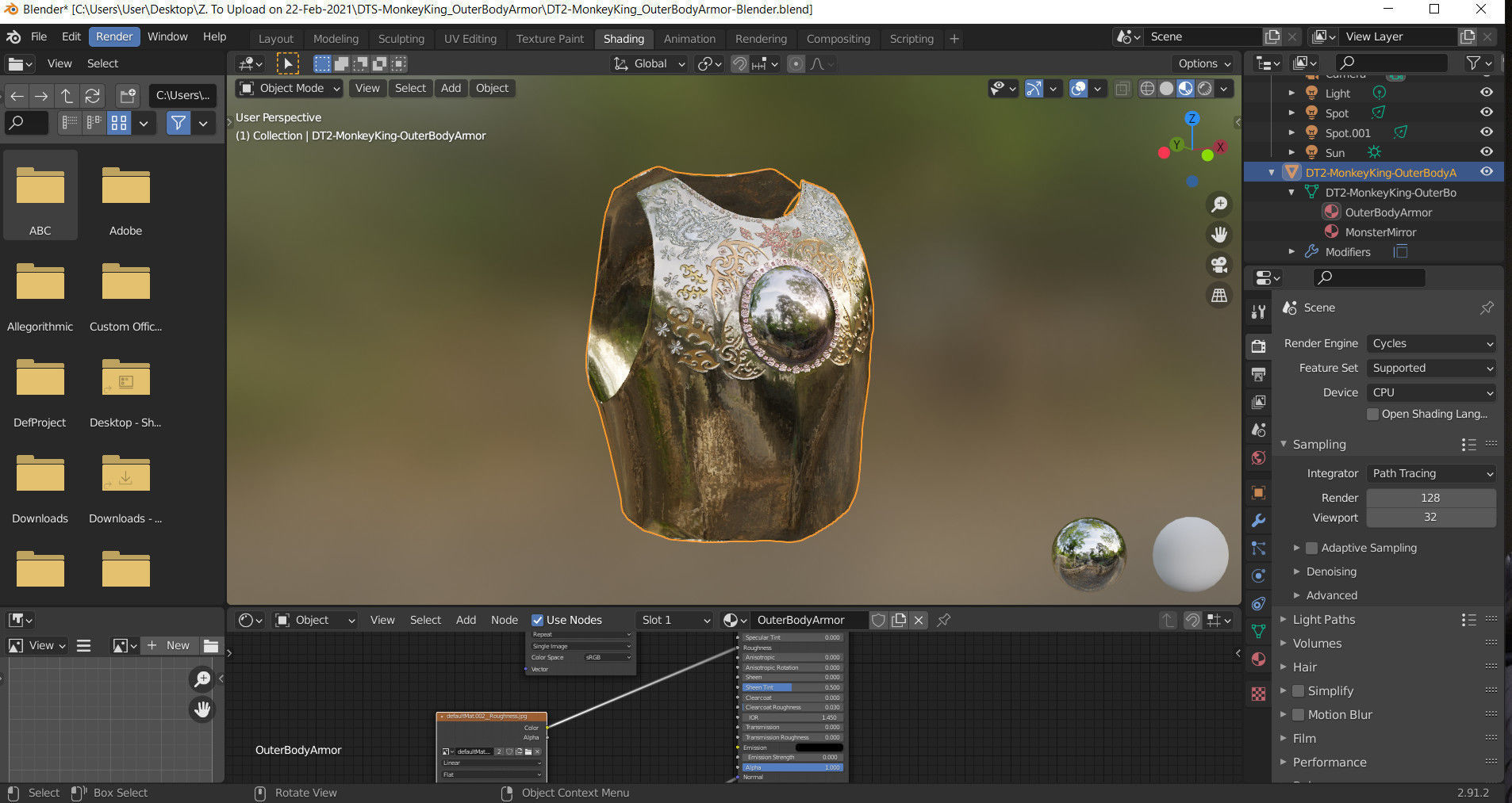 DT2 - Monkey King - Outer Body Armour Low-poly 3D model_5