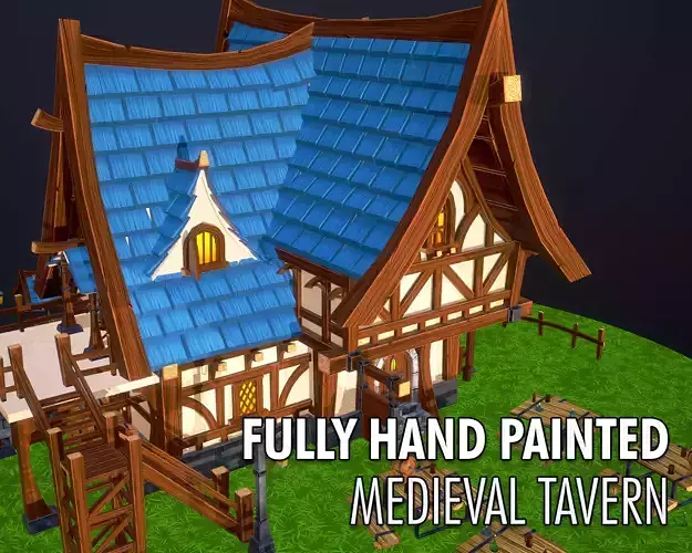 Medieval Tavern - Fully Handpainted 3D Model
