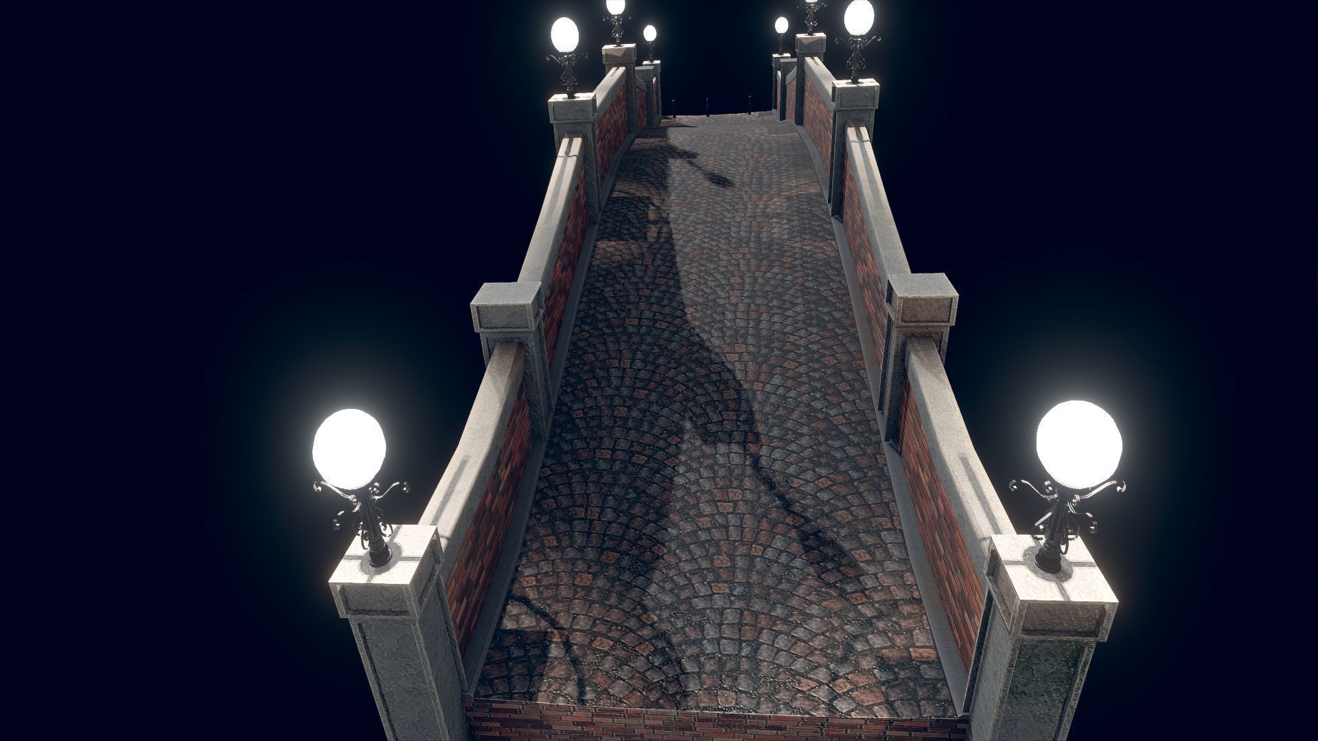 Bridge 5 with lights Low-poly 3D model_2