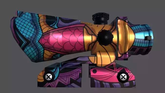 4x Scope Low-poly 3D model