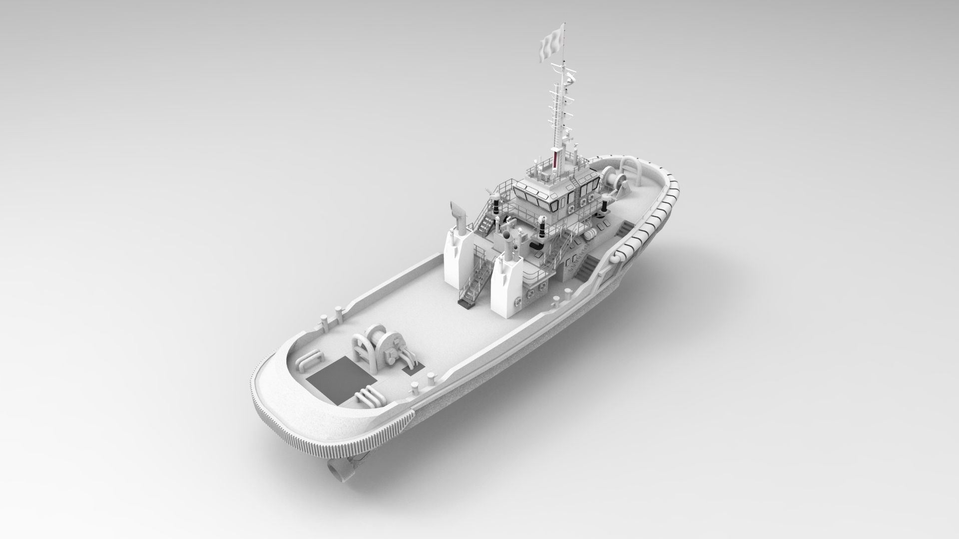 Tugboat Model fishing boat 3D print model_1