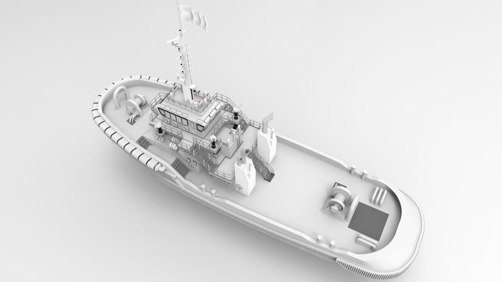Tugboat Model fishing boat 3D print model_3