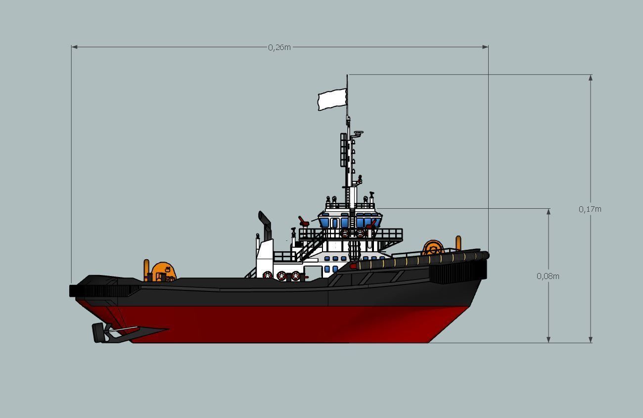 Tugboat Model fishing boat 3D print model_4