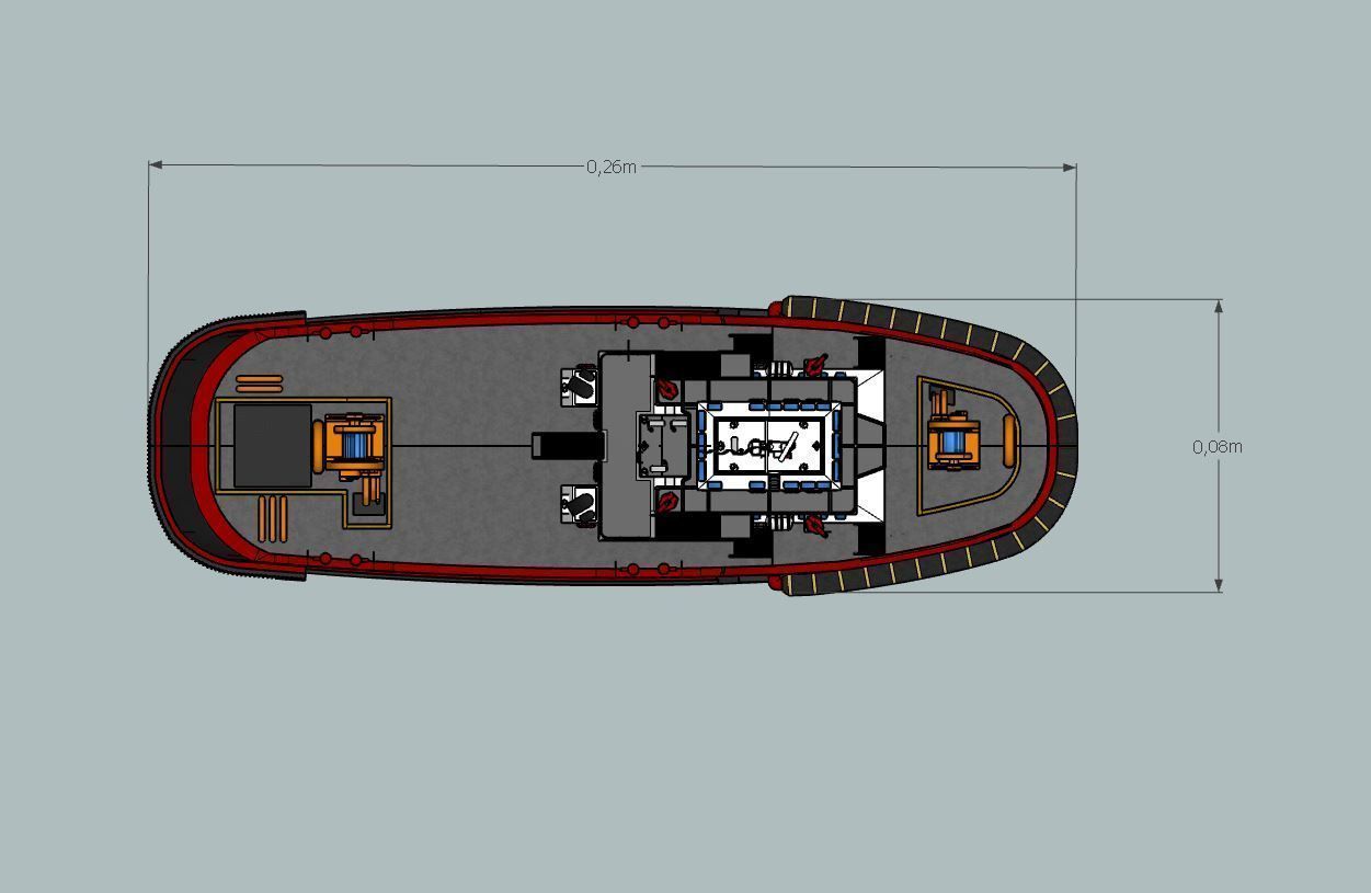 Tugboat Model fishing boat 3D print model_5