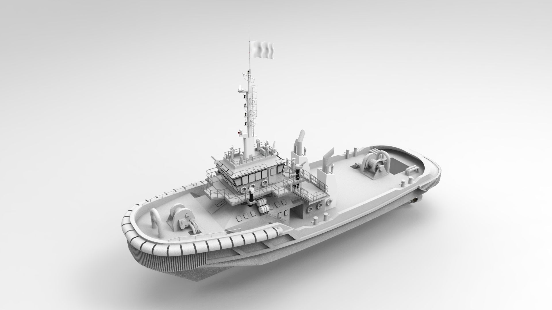 Tugboat Model fishing boat 3D print model_8