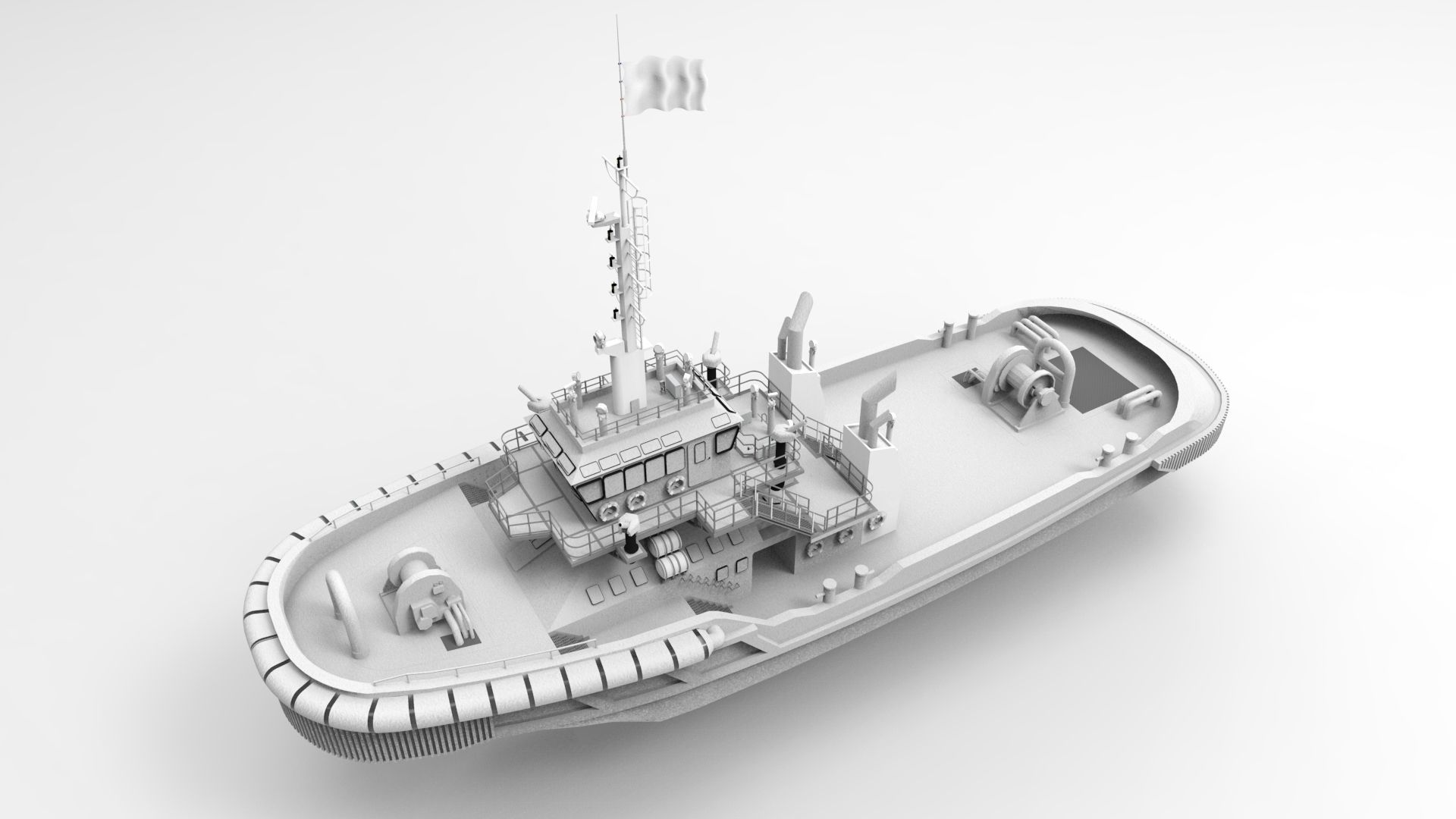 Tugboat Model fishing boat 3D print model_7