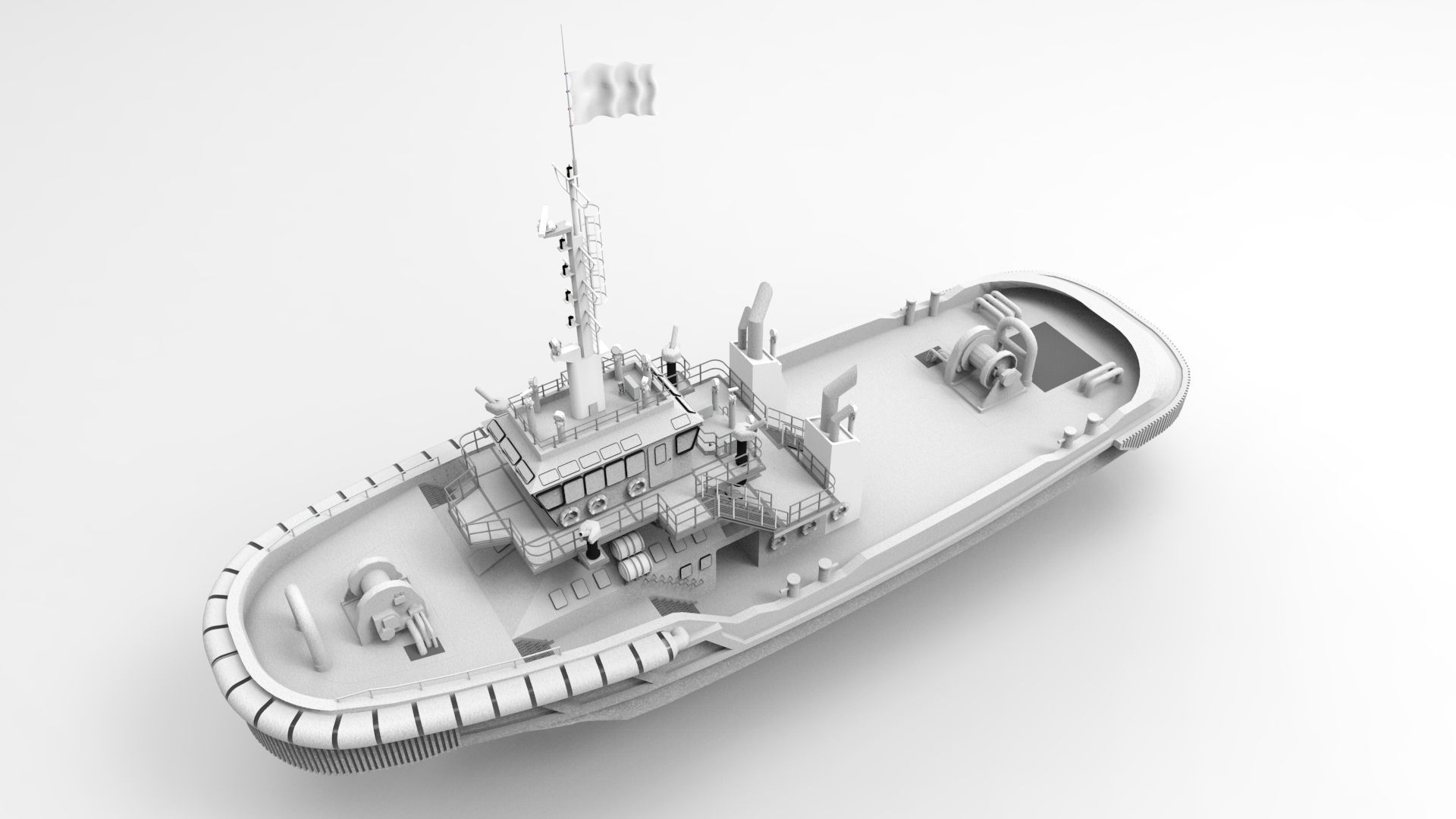 Tugboat Model fishing boat 3D print model_11