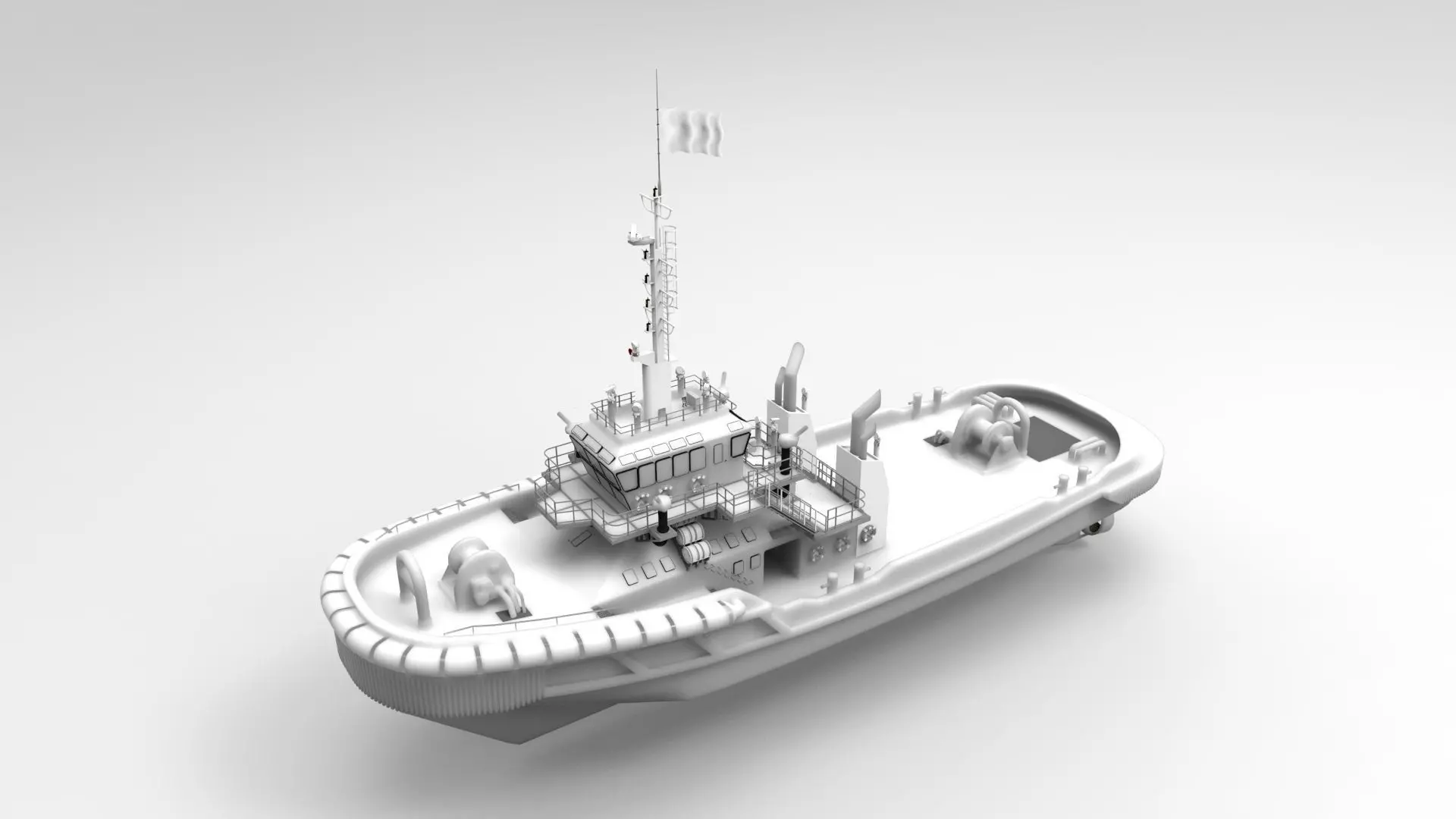 Tugboat Model fishing boat 3D print model_0