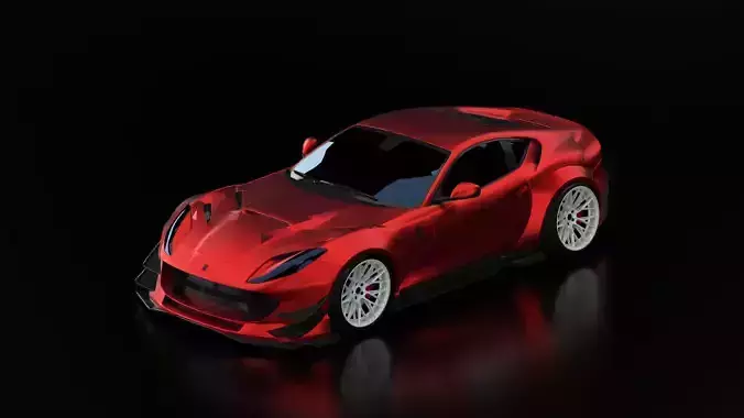 Ferrari 812 - Red 3D model  Free 3D model Ferrari 812 - Red 3D model  Free 3D model