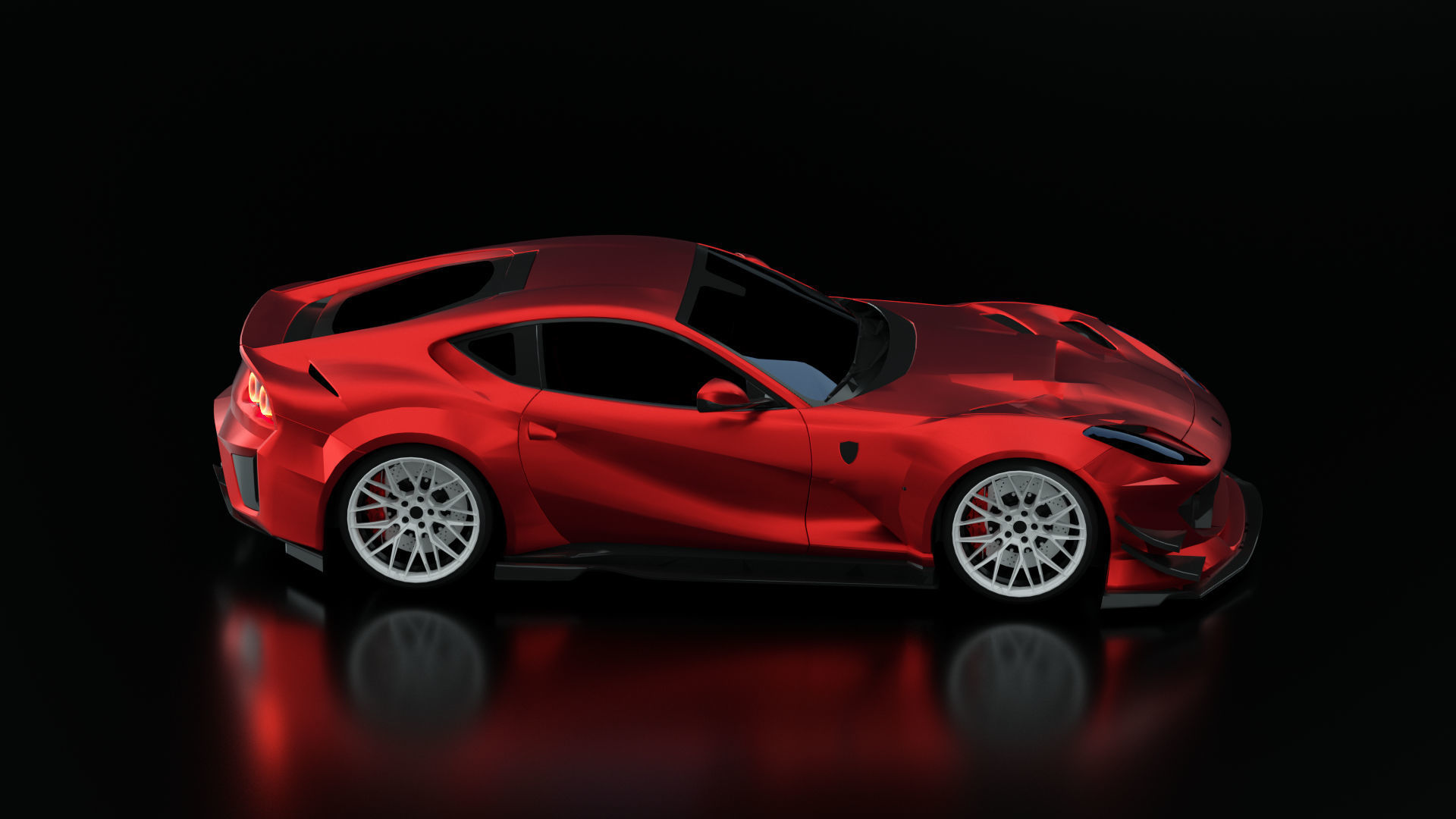 Ferrari 812 - Red 3D model  Free 3D model_6
