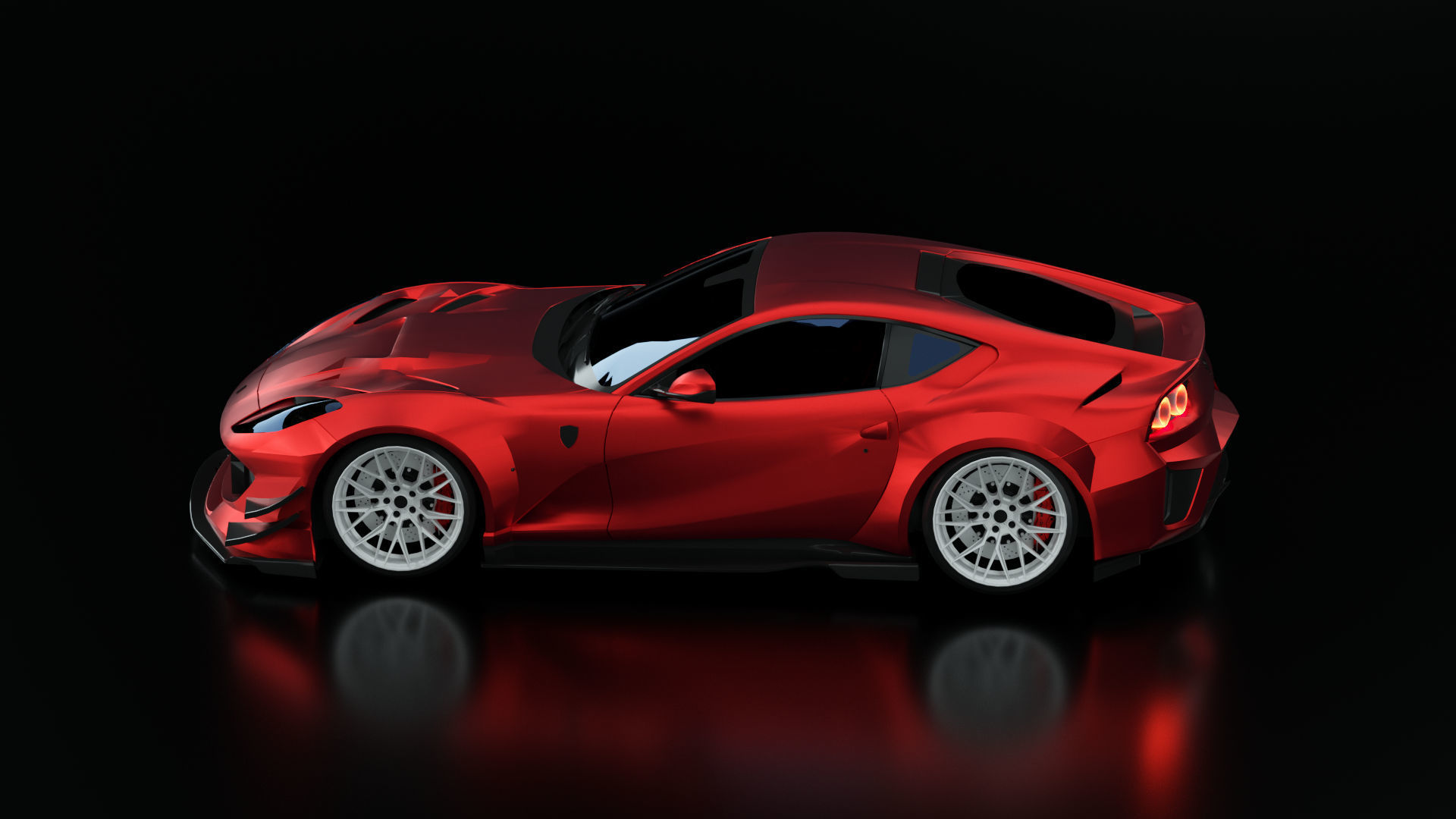 Ferrari 812 - Red 3D model  Free 3D model_8