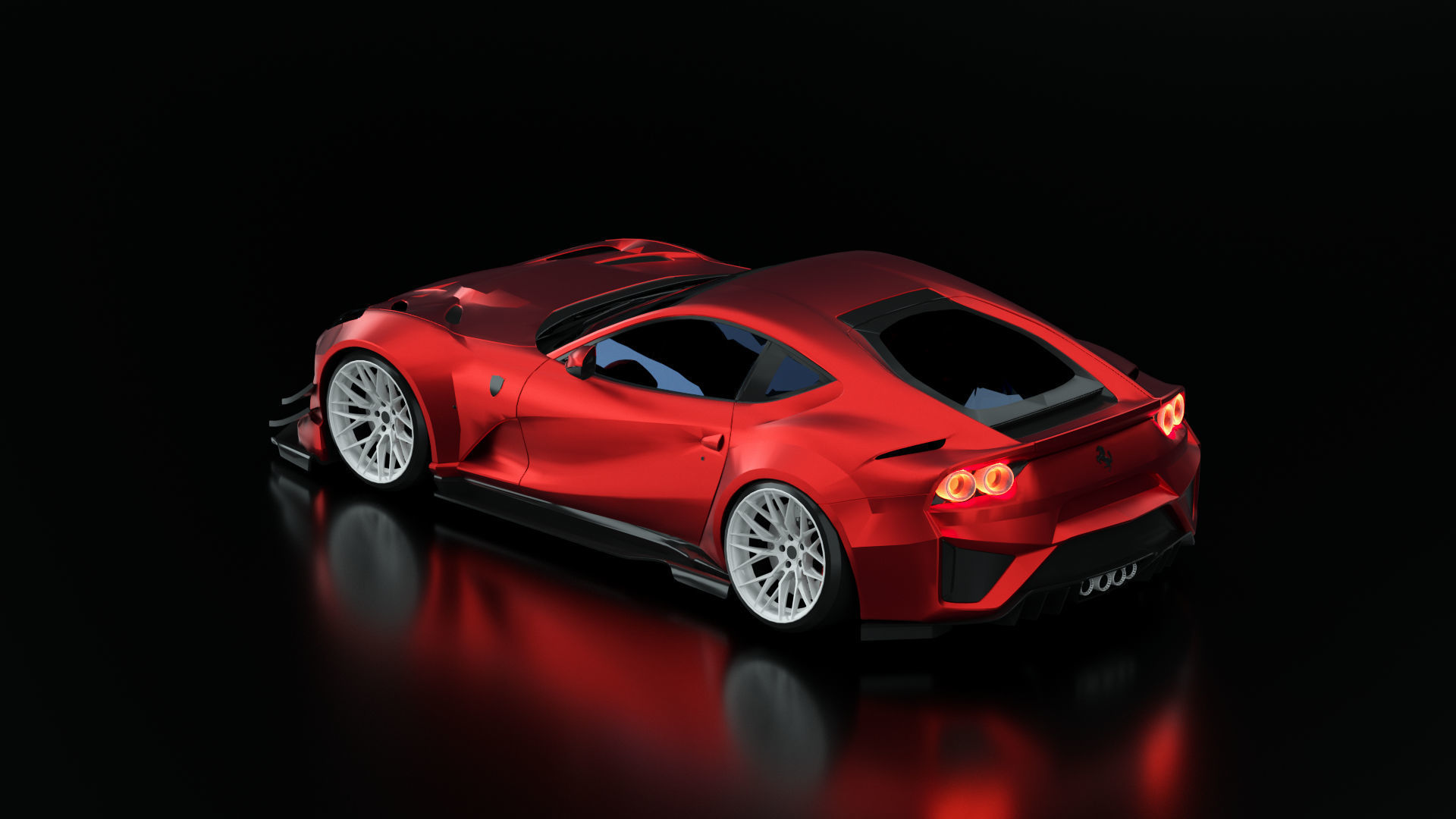 Ferrari 812 - Red 3D model  Free 3D model_2
