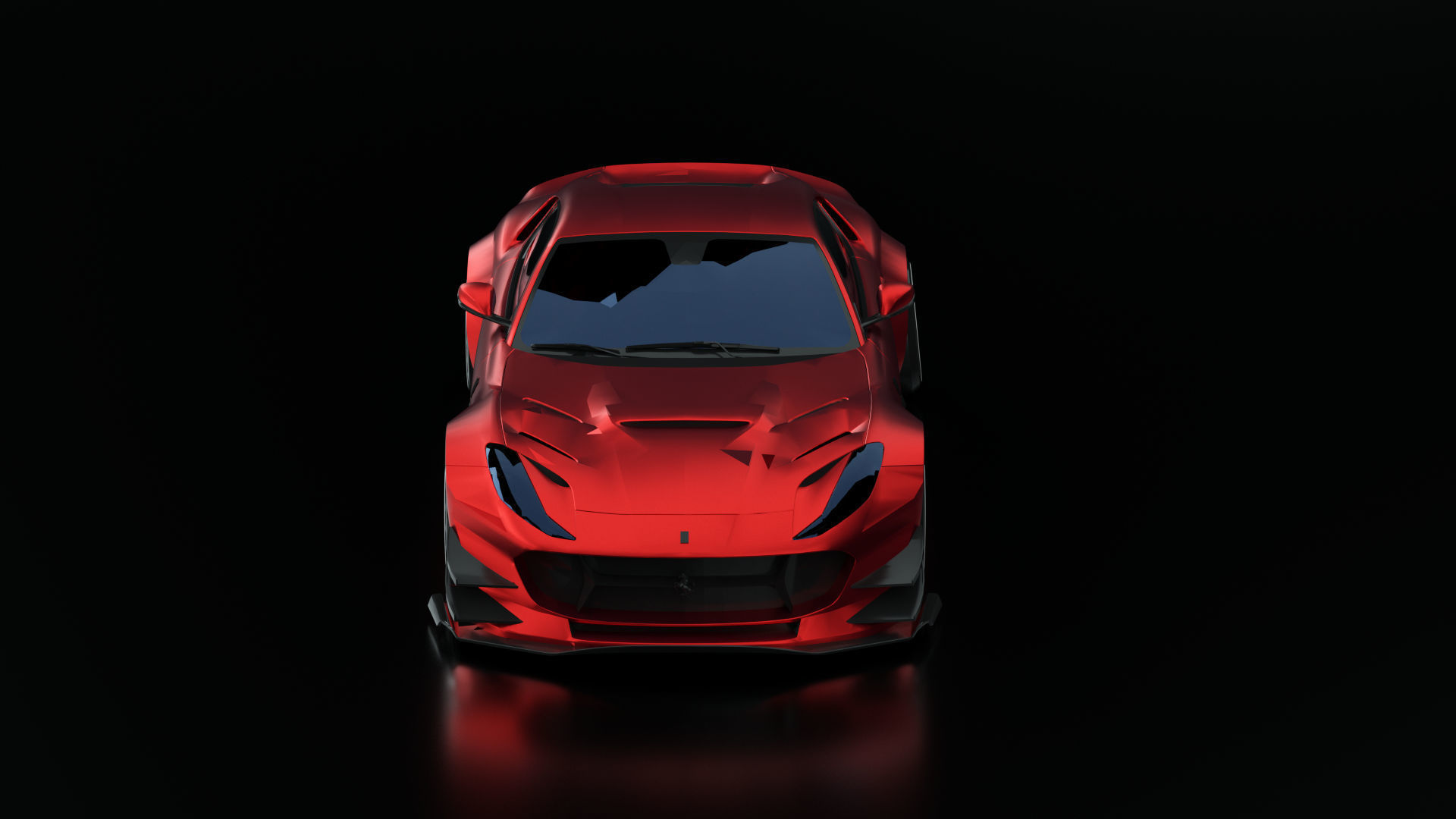 Ferrari 812 - Red 3D model  Free 3D model_4