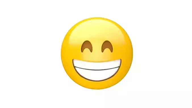 Apple Beaming Face with Smiling Eyes