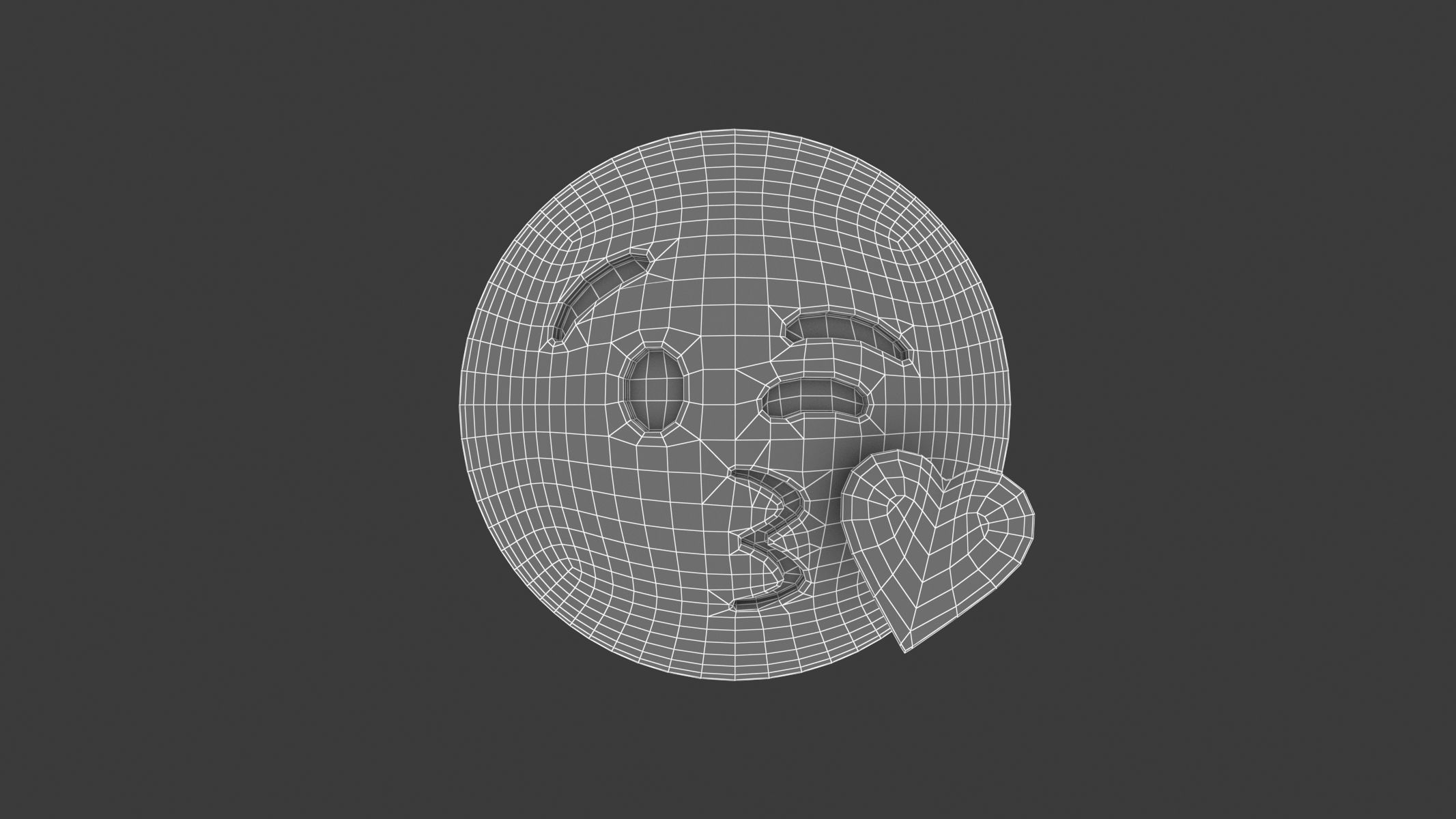 Apple Face Blowing a Kiss 3D model_5