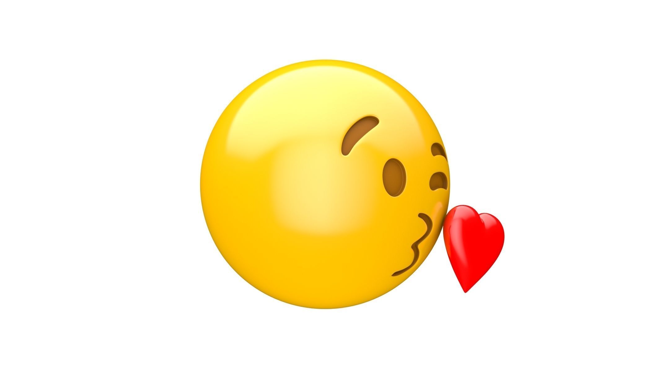 Apple Face Blowing a Kiss 3D model_1