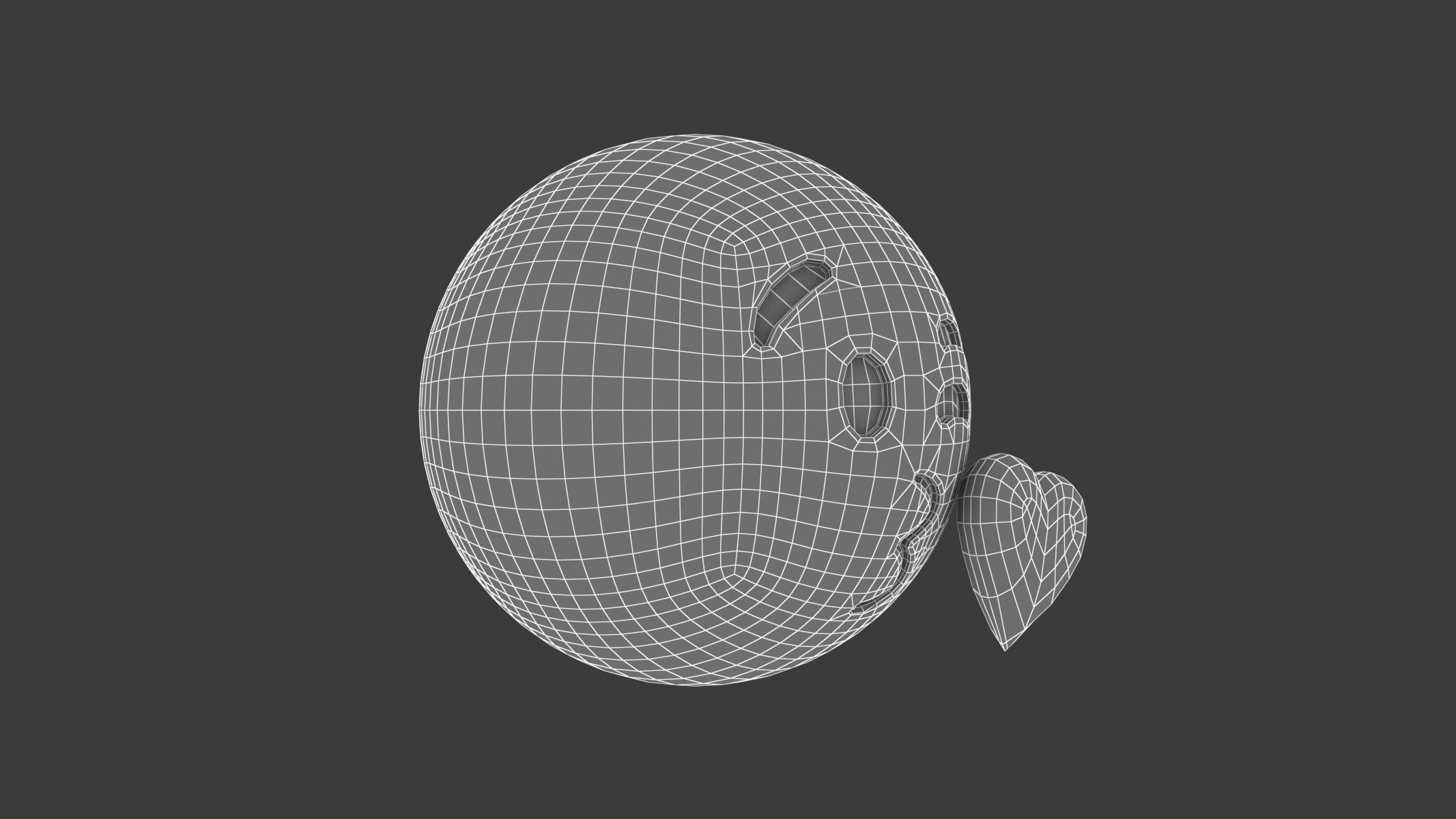 Apple Face Blowing a Kiss 3D model_6