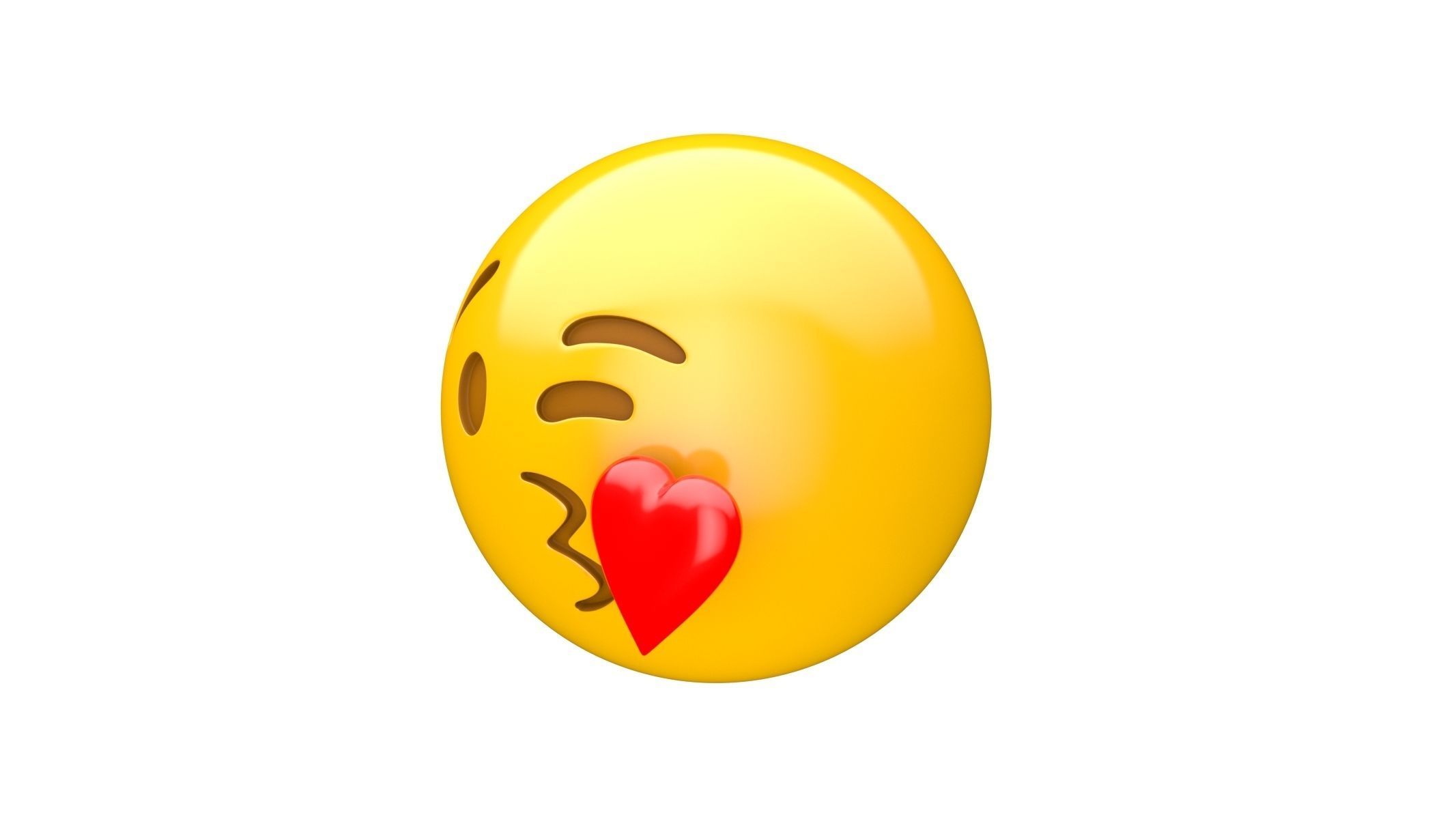 Apple Face Blowing a Kiss 3D model_2