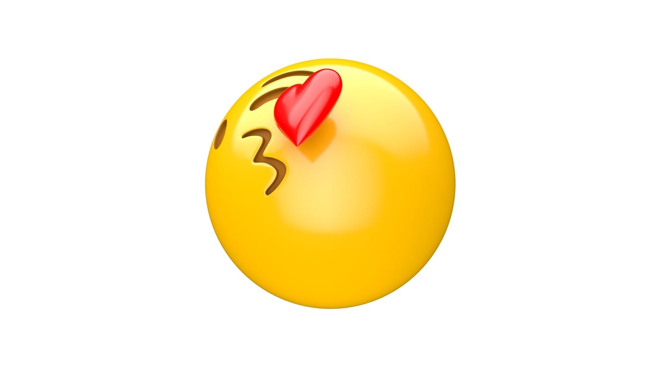 Apple Face Blowing a Kiss 3D model_4
