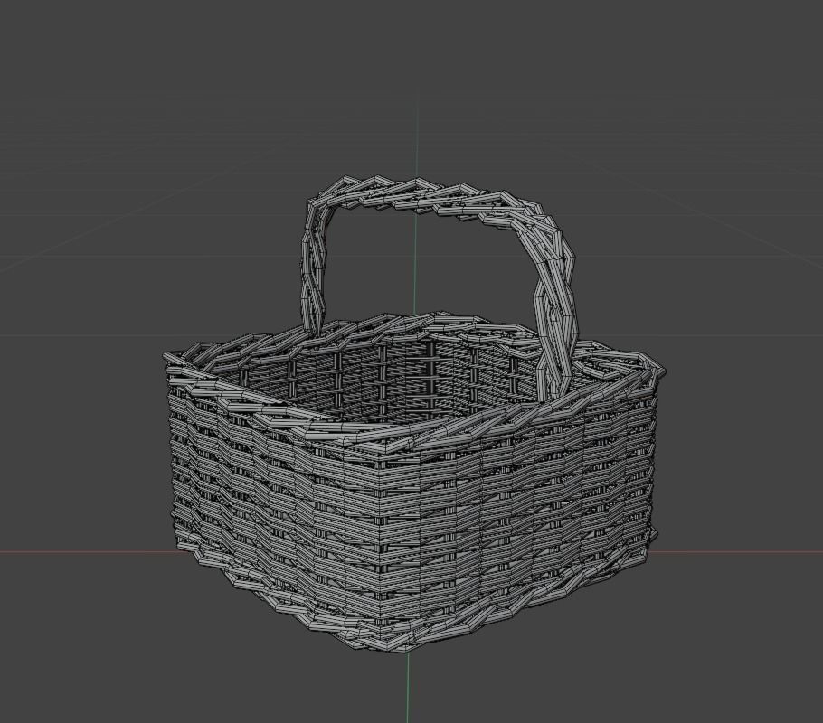 Wicker fruit basket 3D Model 3D model_5