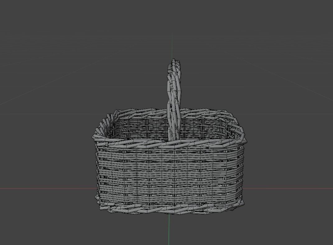 Wicker fruit basket 3D Model 3D model_6