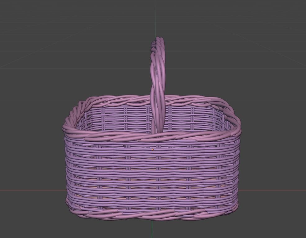 Wicker fruit basket 3D Model 3D model_4