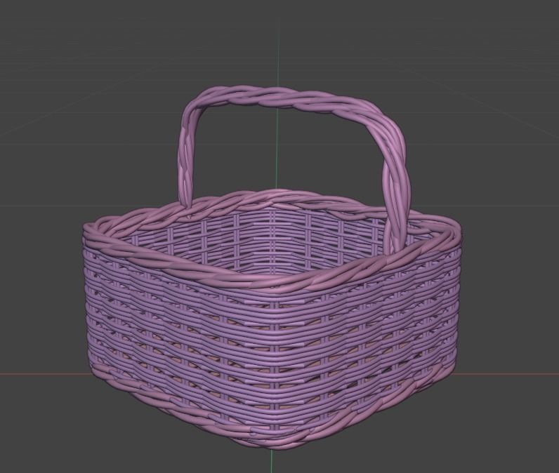 Wicker fruit basket 3D Model 3D model_3