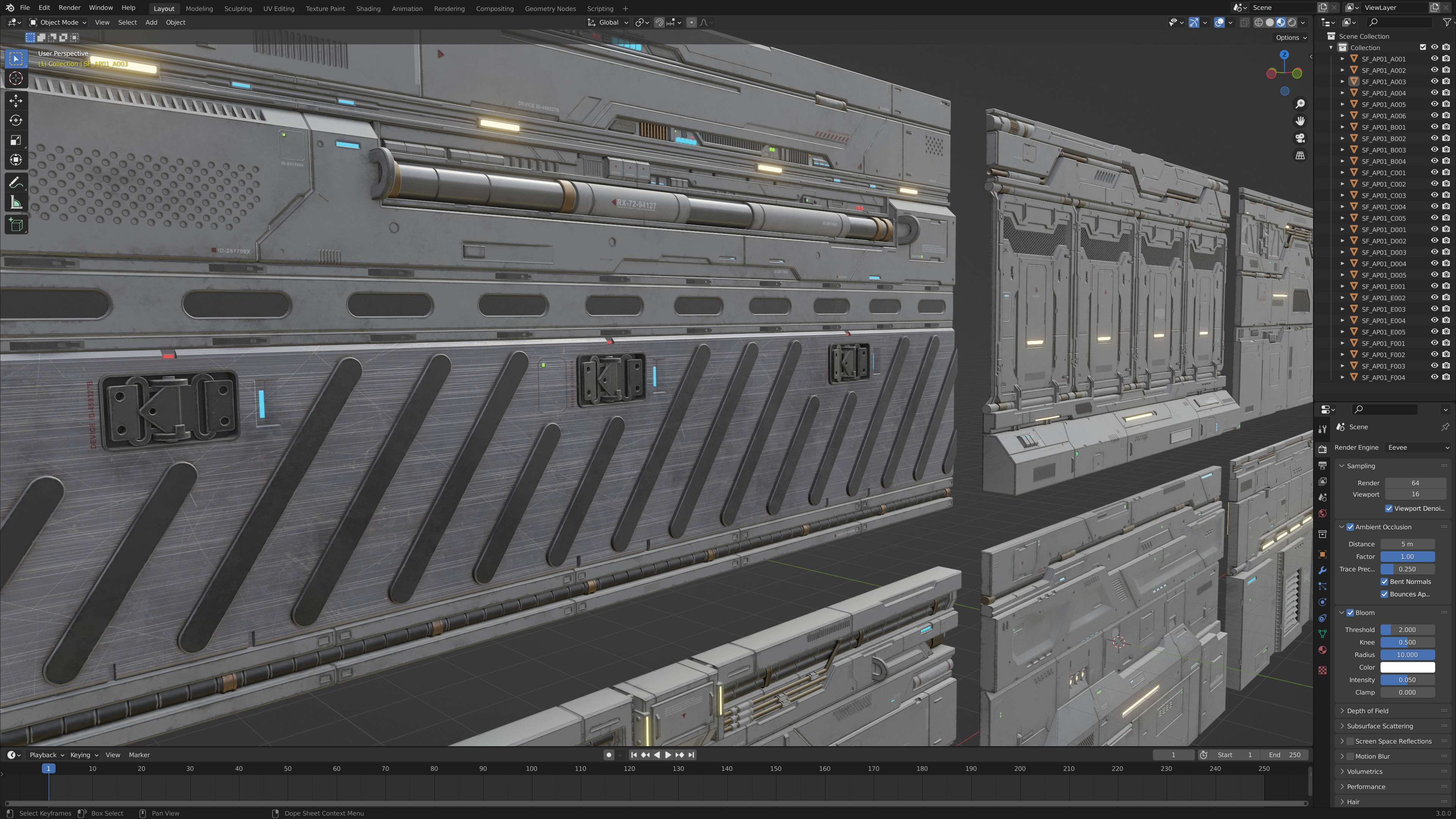 Sci-Fi Architecture Panels Kit Vol 01-PBR Low-poly 3D model_15