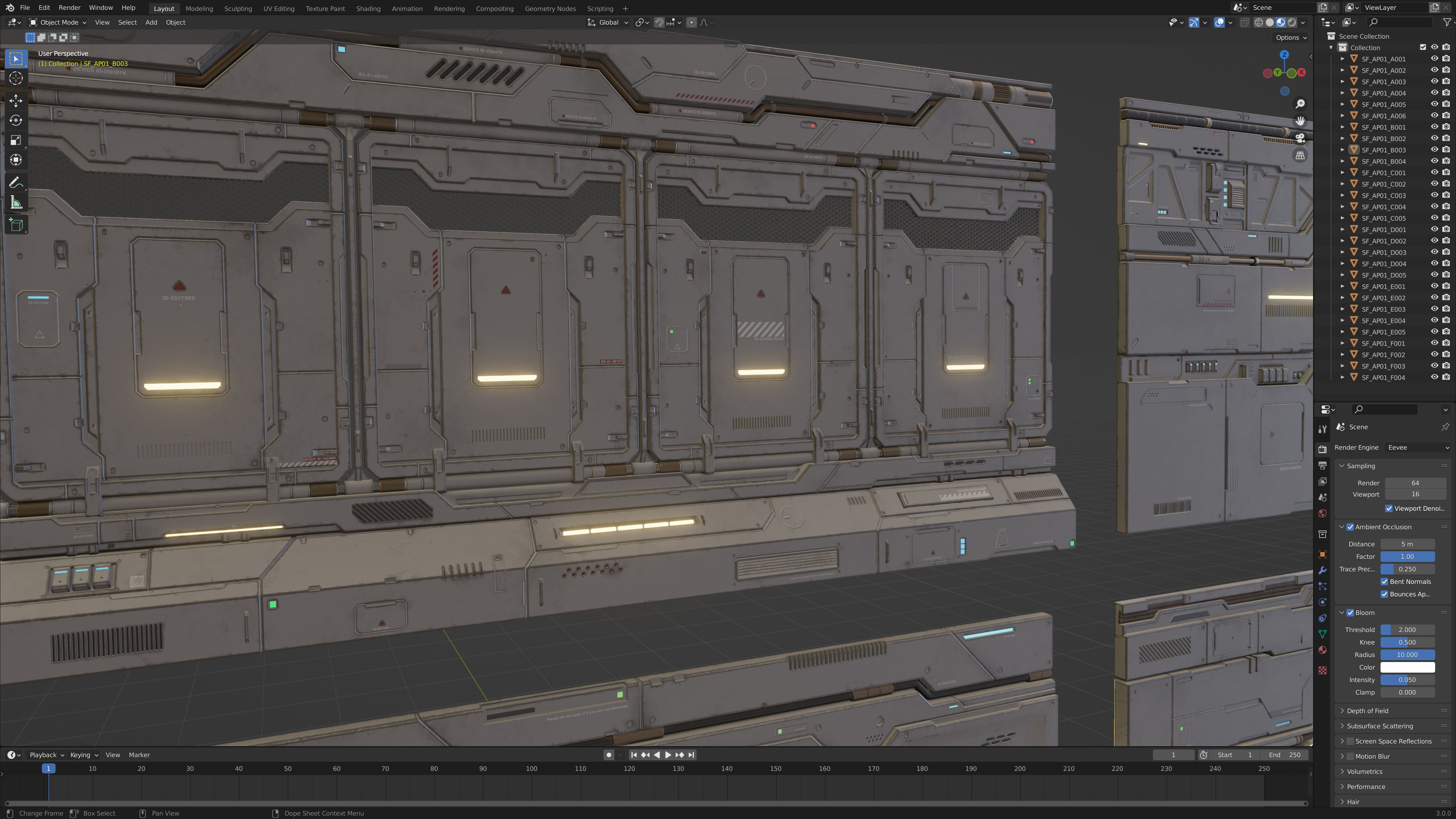 Sci-Fi Architecture Panels Kit Vol 01-PBR Low-poly 3D model_16