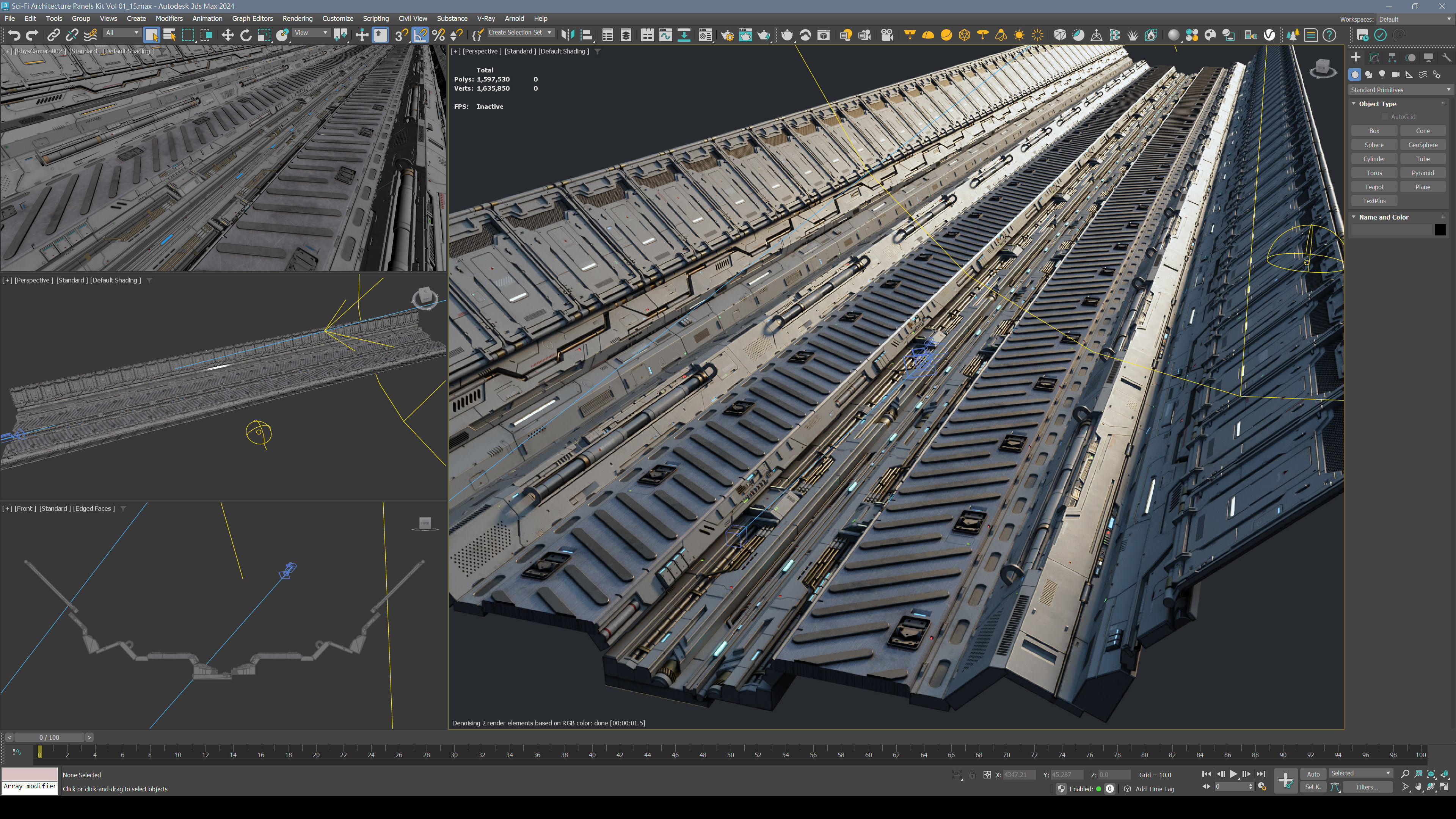 Sci-Fi Architecture Panels Kit Vol 01-PBR Low-poly 3D model_18