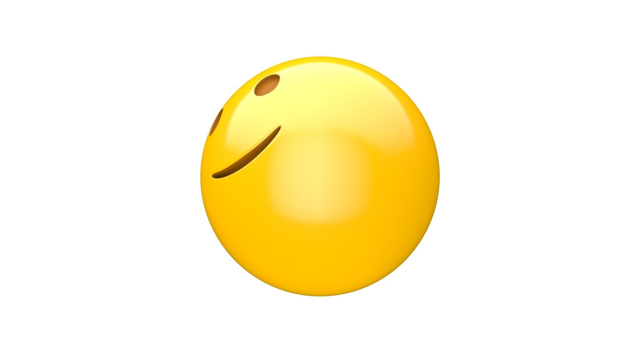 Apple Slightly Smiling Face 3D model_4