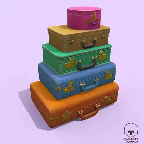 Stylized Vintage Luggage Low-poly 3D model