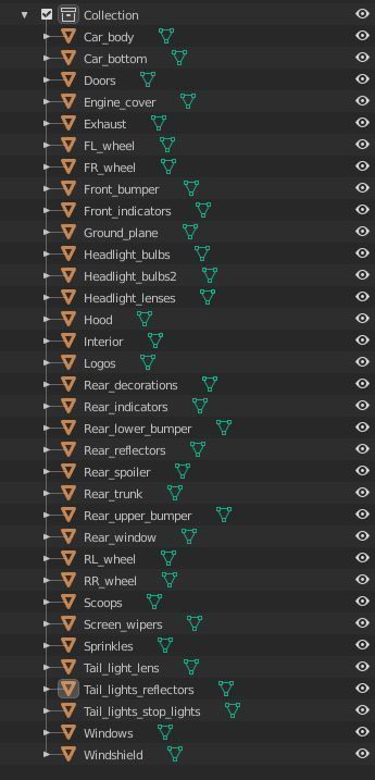 80s 90s generic supercar Low-poly 3D model_21