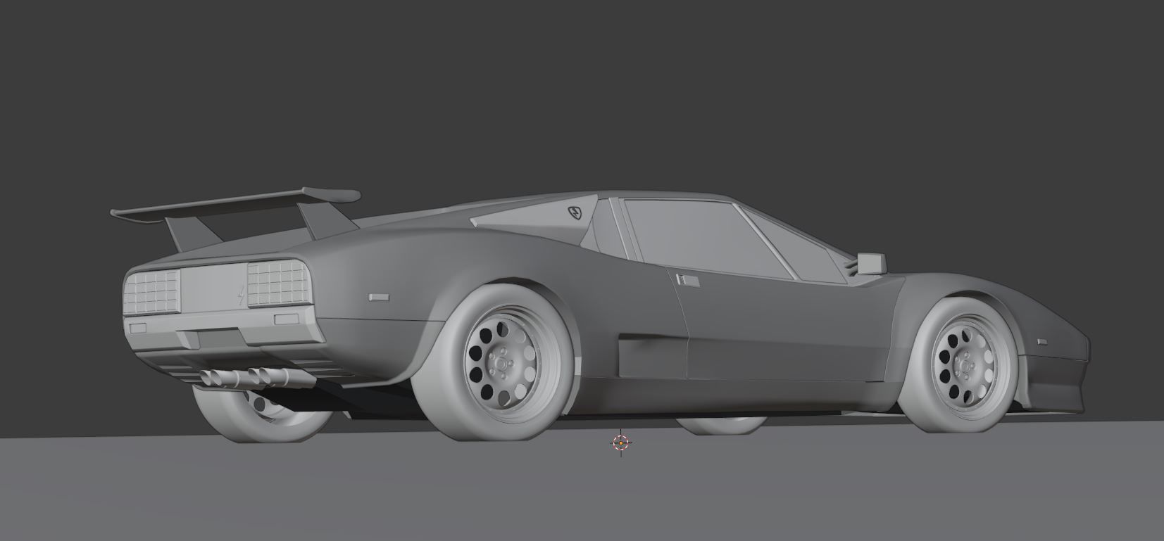 80s 90s generic supercar Low-poly 3D model_14