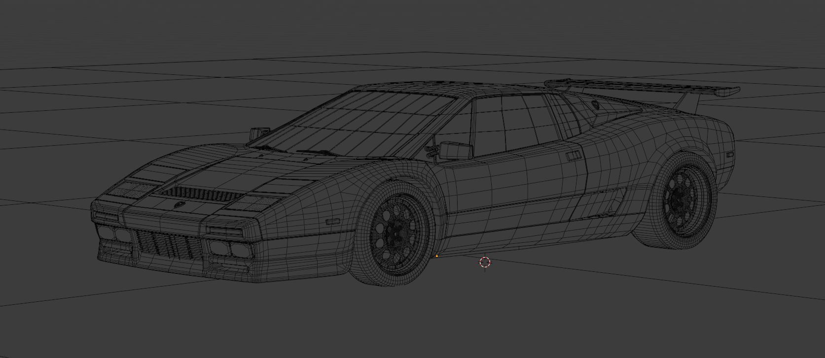 80s 90s generic supercar Low-poly 3D model_19