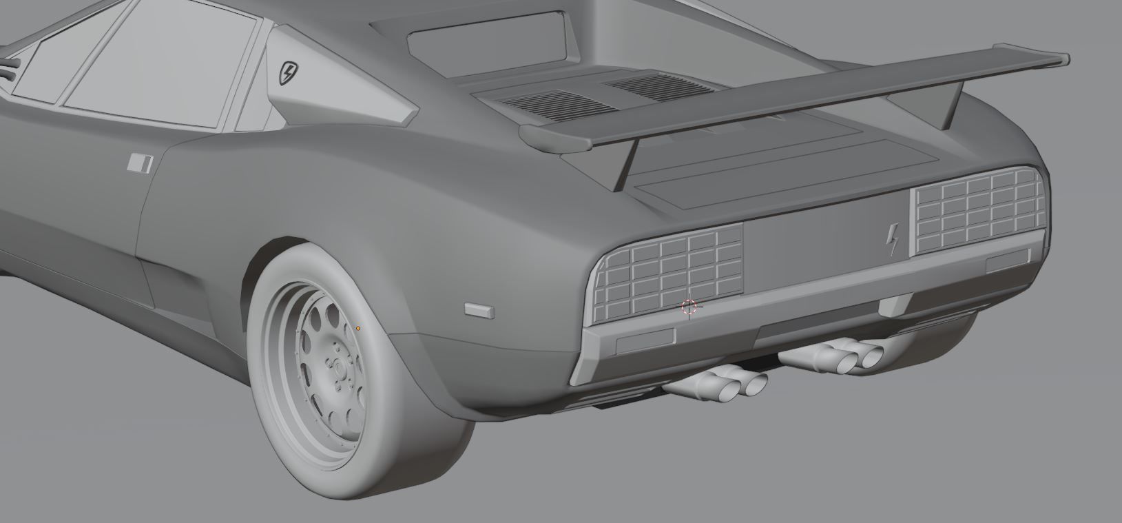 80s 90s generic supercar Low-poly 3D model_15