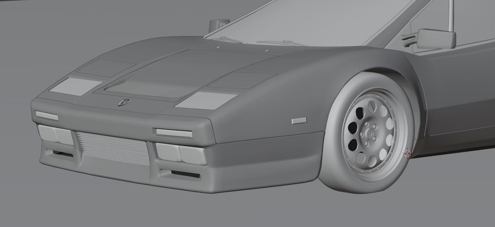 80s 90s generic supercar Low-poly 3D model_13