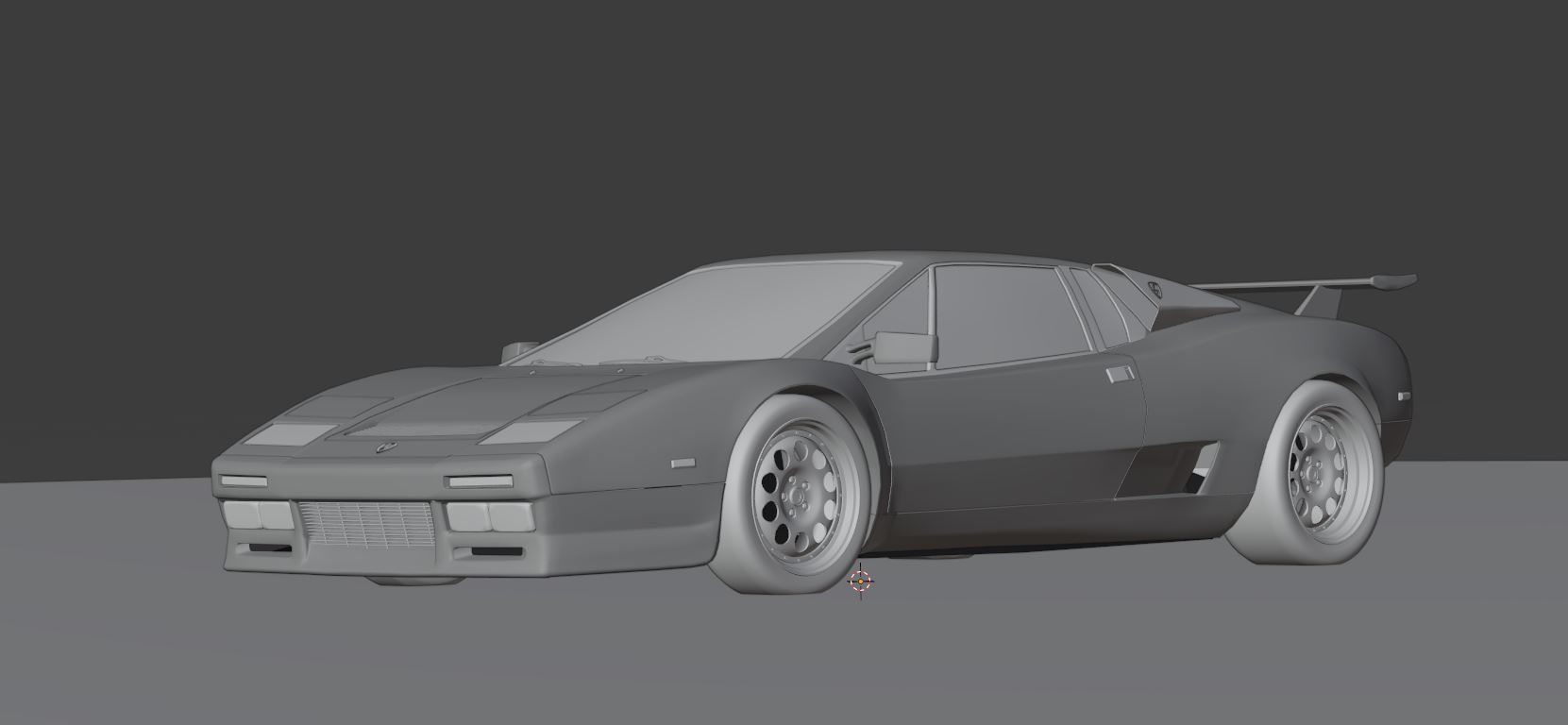 80s 90s generic supercar Low-poly 3D model_12