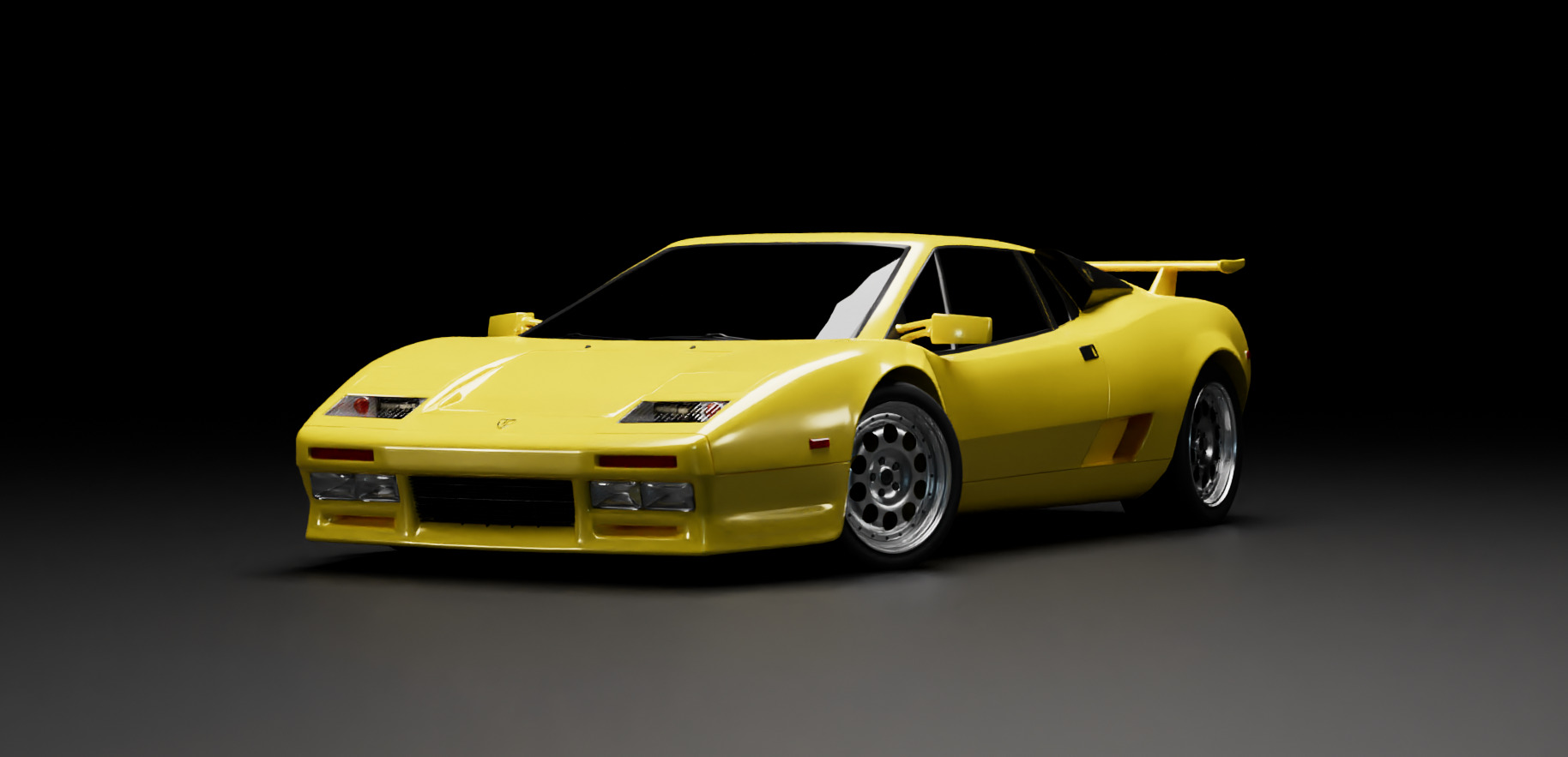 80s 90s generic supercar Low-poly 3D model_22