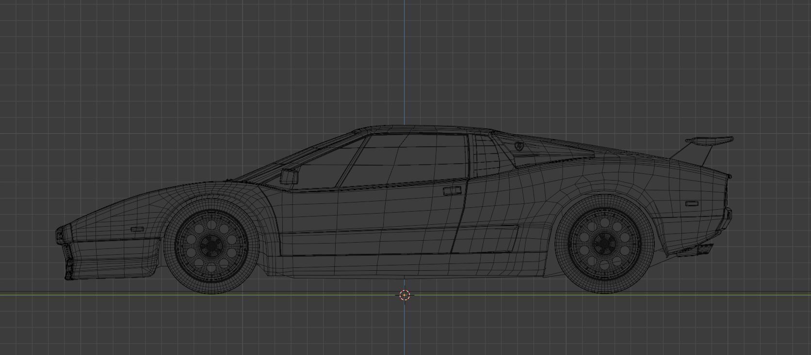 80s 90s generic supercar Low-poly 3D model_18